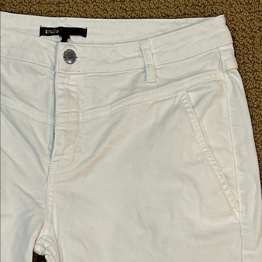 Maje Poesie High Rise Slim Tapered Leg White Jeans size 30 - Picture 4 of 16